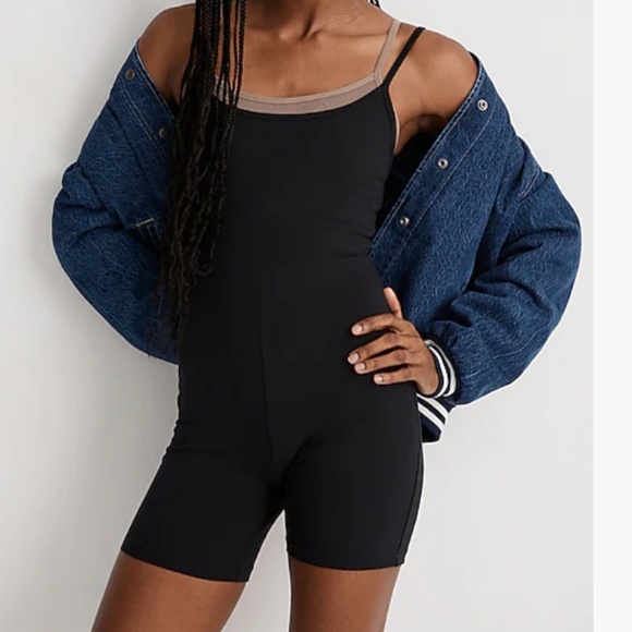 Madewell Pants - 🏷️NWT Madewell Black Knit Biker Unitard SZ S